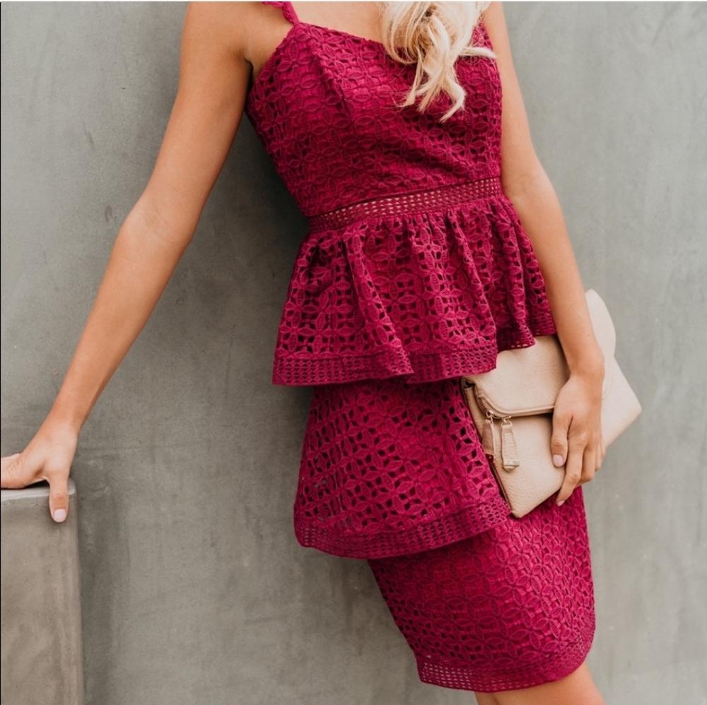 Caterina tiered lace dress